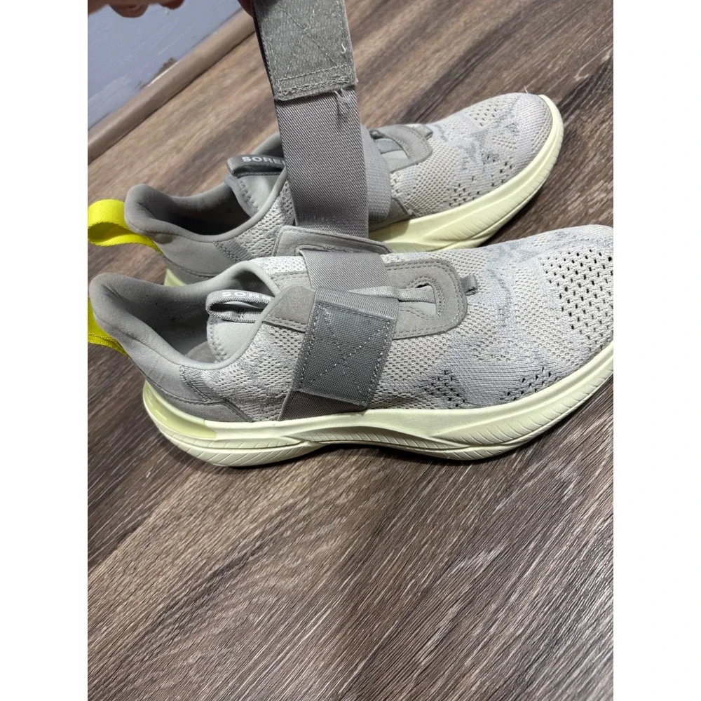 SOREL Kinetic‎ Impact Strap Grey Yellow Mesh Sneakers LL6029-278 Womens 9.5